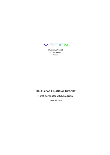 Miniature Viridien Rapport semestriel 2025-h1