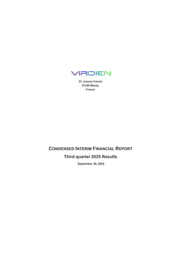 Miniature Viridien Rapport trimestriel 2025-q3