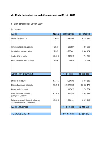 Thumbnail Gérard Perrier Industrie S.A. Half-year Report 2009-h1