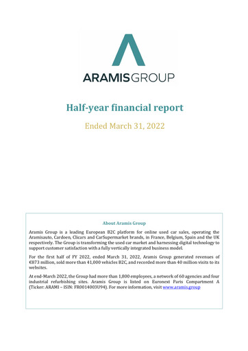 Thumbnail Aramis Group Half-year Report 2022-h1