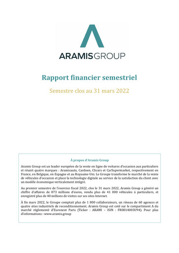 Thumbnail Aramis Group Half-year Report 2022-h1