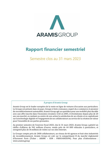 Thumbnail Aramis Group Half-year Report 2023-h1