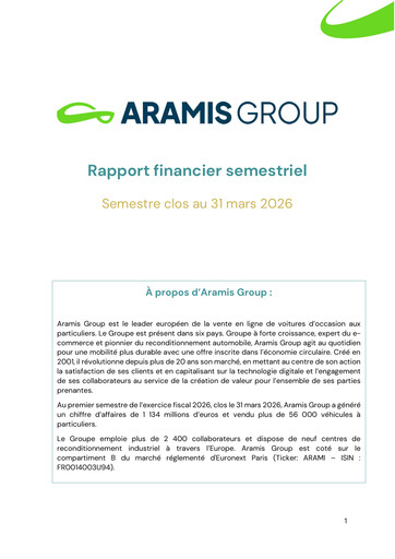 Thumbnail Aramis Group Half-year Report 2026-h1