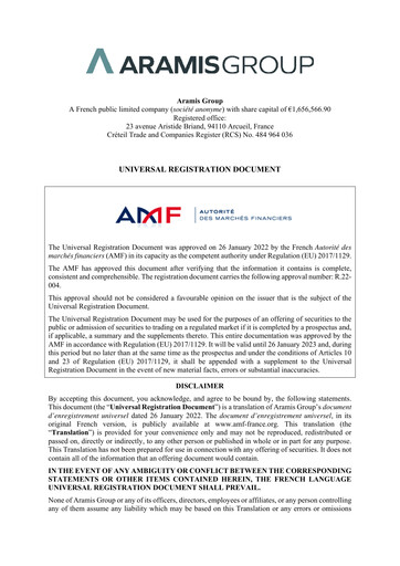 Thumbnail Aramis Group Universal Registration Document 2021