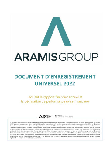 Thumbnail Aramis Group Universal Registration Document 2022