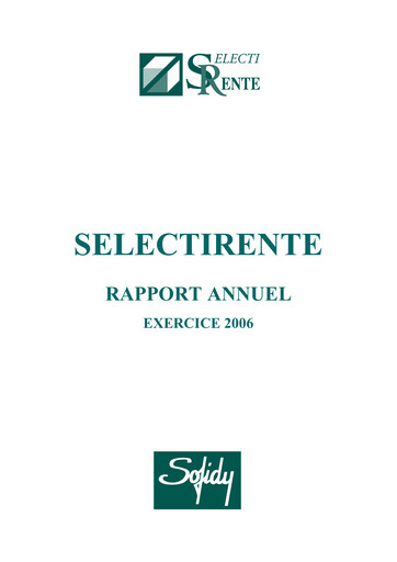 Thumbnail Selectirente Annual Report 2006