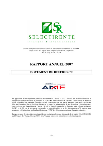 Thumbnail Selectirente Annual Report 2007