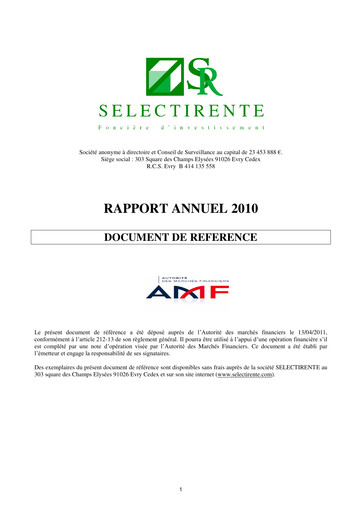 Thumbnail Selectirente Annual Report 2010