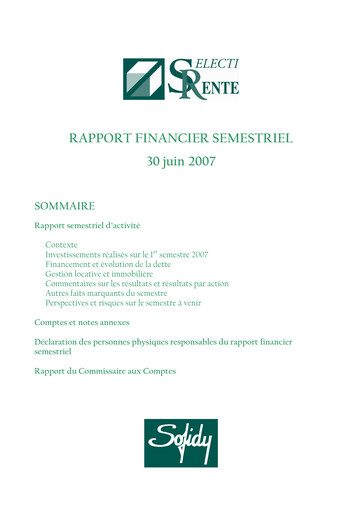 Thumbnail Selectirente Half-year Report 2007-h1