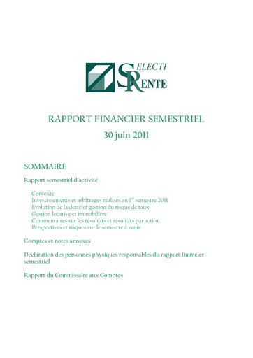 Thumbnail Selectirente Half-year Report 2011-h1