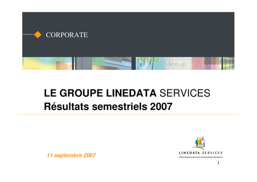 Miniature Linedata Services Rapport semestriel 2007-h1