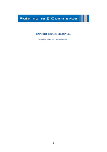 Thumbnail Patrimoine et Commerce SA Financial Report 2011
