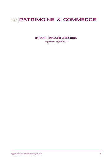 Thumbnail Patrimoine et Commerce SA Half-year Report 2019-h1
