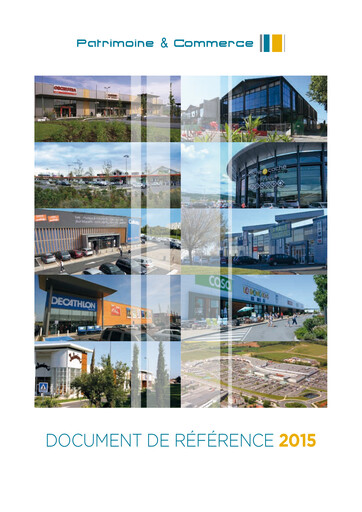 Thumbnail Patrimoine et Commerce SA Universal Registration Document 2015