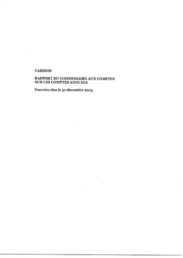 Thumbnail Carbios SAS Financial Statement 2013