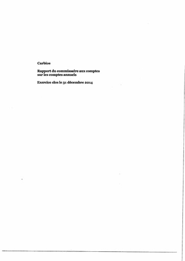 Thumbnail Carbios SAS Financial Statement 2014