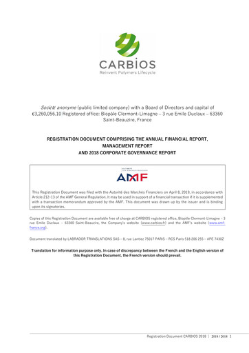 Thumbnail Carbios SAS Universal Registration Document 2018