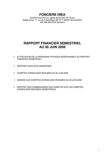 Thumbnail Fonciere Inea Half-year Report 2008-h1