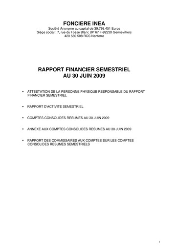 Thumbnail Fonciere Inea Half-year Report 2009-h1