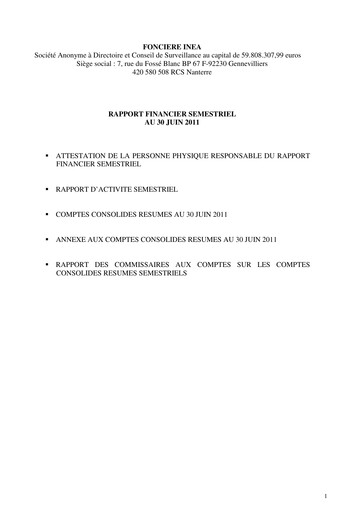 Thumbnail Fonciere Inea Half-year Report 2011-h1