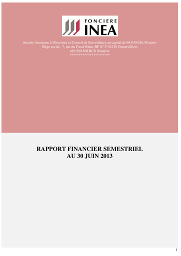 Thumbnail Fonciere Inea Half-year Report 2013-h1