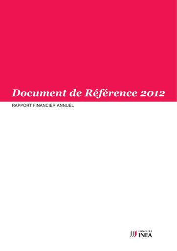 Thumbnail Fonciere Inea Universal Registration Document 2012
