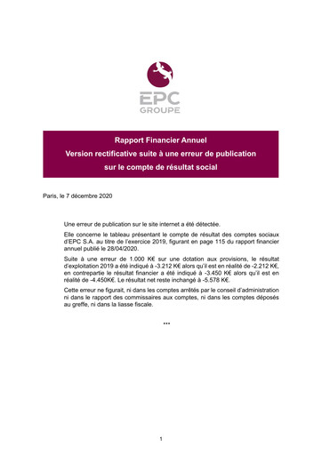 Thumbnail EPC Groupe Financial Report 2019