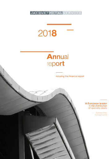 Miniature Jacquet Metals Rapport annuel 2018