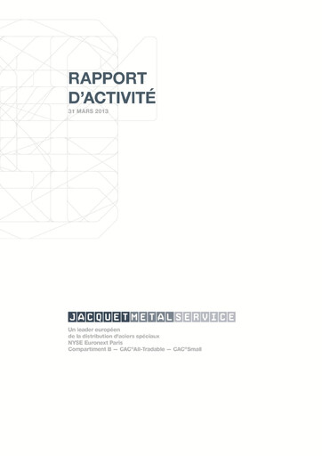 Thumbnail Jacquet Metals Quarterly Report 2013-q1