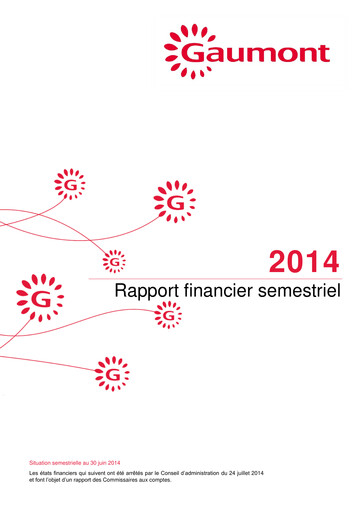 Thumbnail Gaumont SA Half-year Report 2014-h1