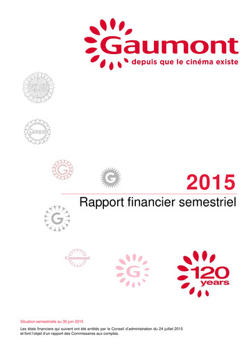 Thumbnail Gaumont SA Half-year Report 2015-h1
