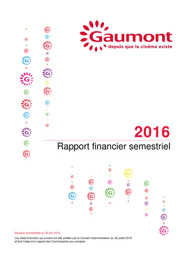Thumbnail Gaumont SA Half-year Report 2016-h1