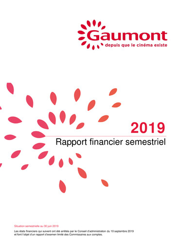 Thumbnail Gaumont SA Half-year Report 2019-h1