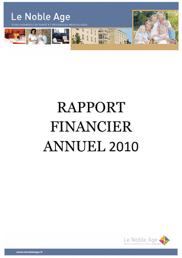 Thumbnail LNA Santé Financial Report 2010