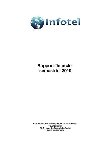Vorschaubild Infotel SA Halbjahresbericht 2010-h1