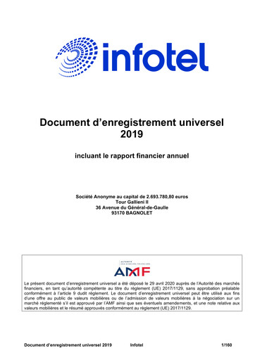 Vorschaubild Infotel SA Universelles Registrierungsdokument 2019