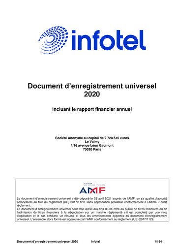 Vorschaubild Infotel SA Universelles Registrierungsdokument 2020