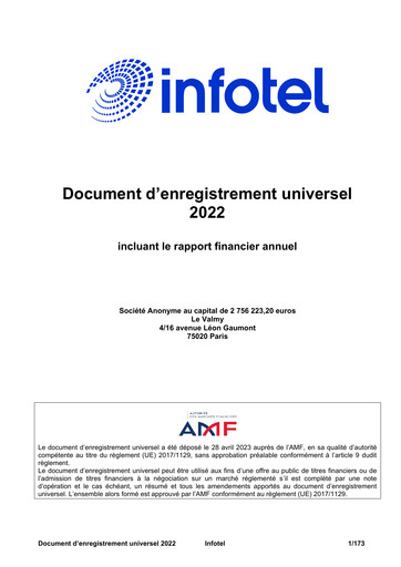 Vorschaubild Infotel SA Universelles Registrierungsdokument 2022