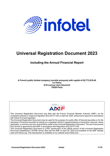Vorschaubild Infotel SA Universelles Registrierungsdokument 2023