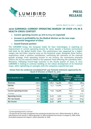 Thumbnail Lumibird Financial Report 2020