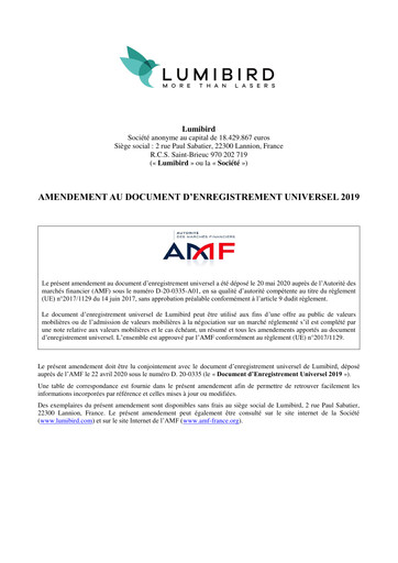 Thumbnail Lumibird Universal Registration Document 2019