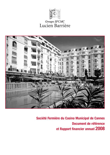 Thumbnail Société Fermière du Casino Municipal de Cannes Annual Report 2007-2008