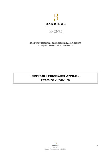 Thumbnail Société Fermière du Casino Municipal de Cannes Annual Report 2024-2025