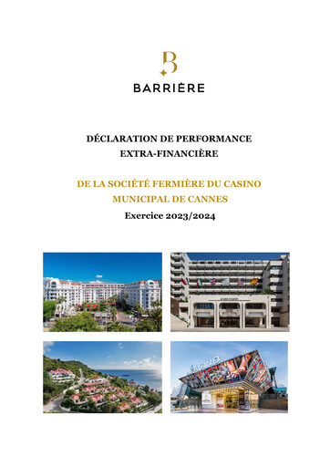 Thumbnail Société Fermière du Casino Municipal de Cannes ESG Report 2023-2024