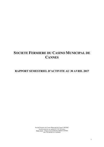 Thumbnail Société Fermière du Casino Municipal de Cannes Half-year Report 2016-2017-h1