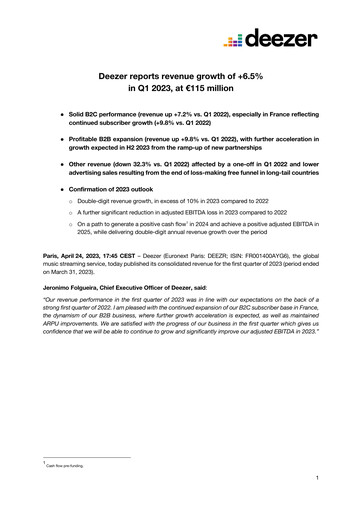 Thumbnail Deezer Quarterly Report 2023-q1