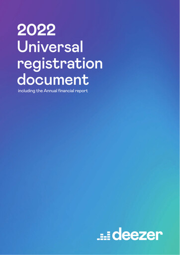 Vorschaubild Deezer Universelles Registrierungsdokument 2022