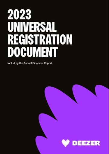 Vorschaubild Deezer Universelles Registrierungsdokument 2023