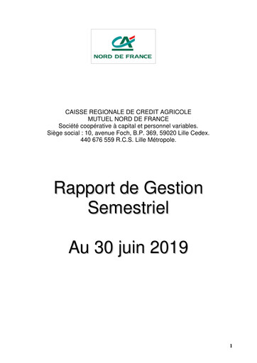Miniature Caisse Régionale de Crédit Agricole Mutuel Nord de France Rapport semestriel 2019-h1