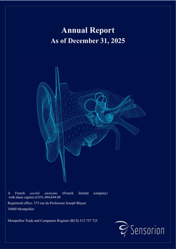 Thumbnail Sensorion Annual Report 2025